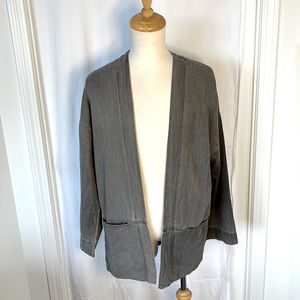 OAK + FORT Kimono-style Cardigan Faded Grey Light Denim Size XS
